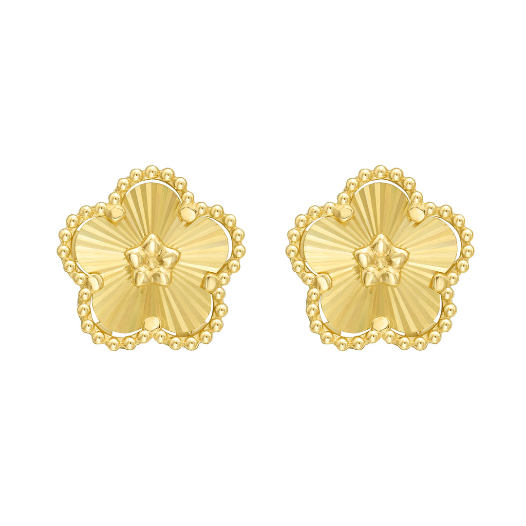 14K Gold Daisy Earrings