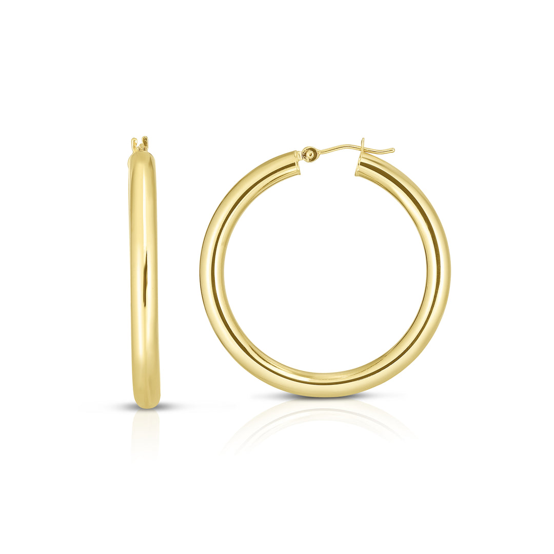 14K Gold 4x30mm Hoops