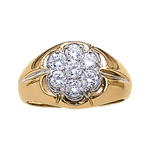 18K White Gold 1 CT Diamond Mens Fashion Ring