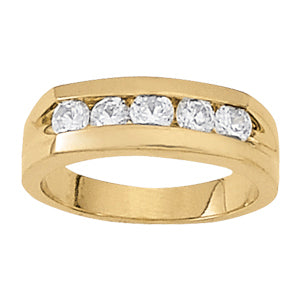 18K White Gold 1 CT Diamond Mens Channel Ring