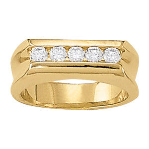 18K White Gold 1/2 CT Channel Diamond Mens Ring