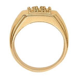 14K White Gold Round Diamond Mens Ring