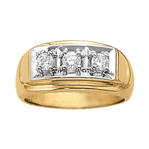 18K White Gold 1 CT Three-Stone Diamond Ring