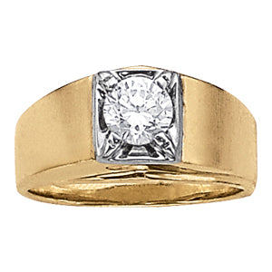 1.0 CT Round Diamond Mens Solitaire Ring