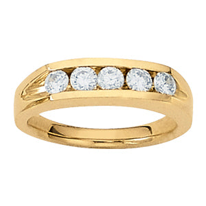 18K White Gold 1 CT Diamond Mens Channel Ring
