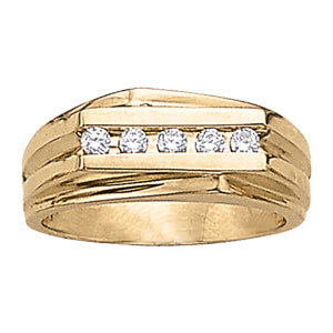 Mens 14K White Gold 1 CT Diamond Channel Ring