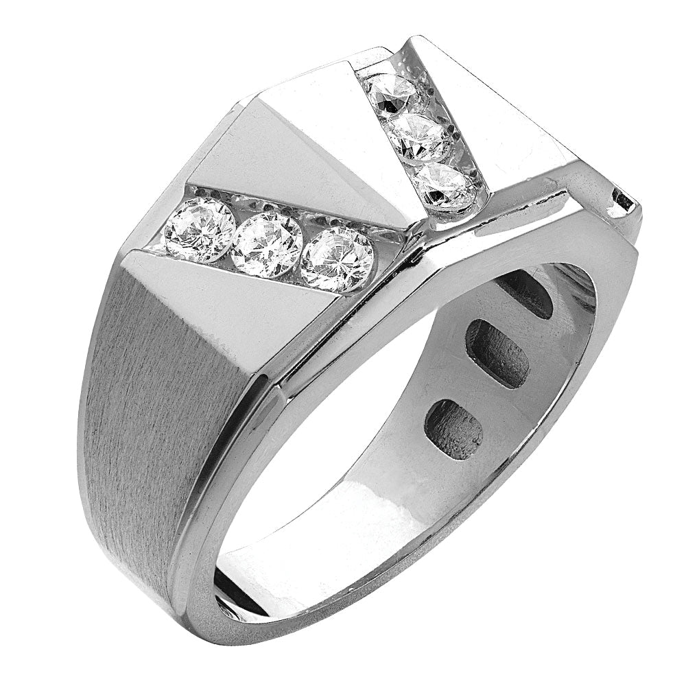 14K White Gold Multi-Diamond Fashion Ring