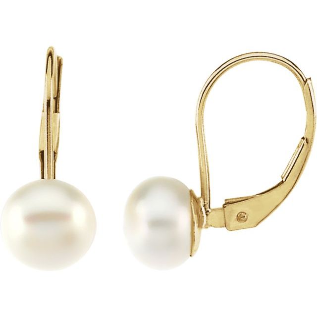 Pearl Lever Back Earrings