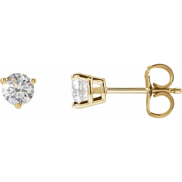 Round 3-Prong Stud Earrings