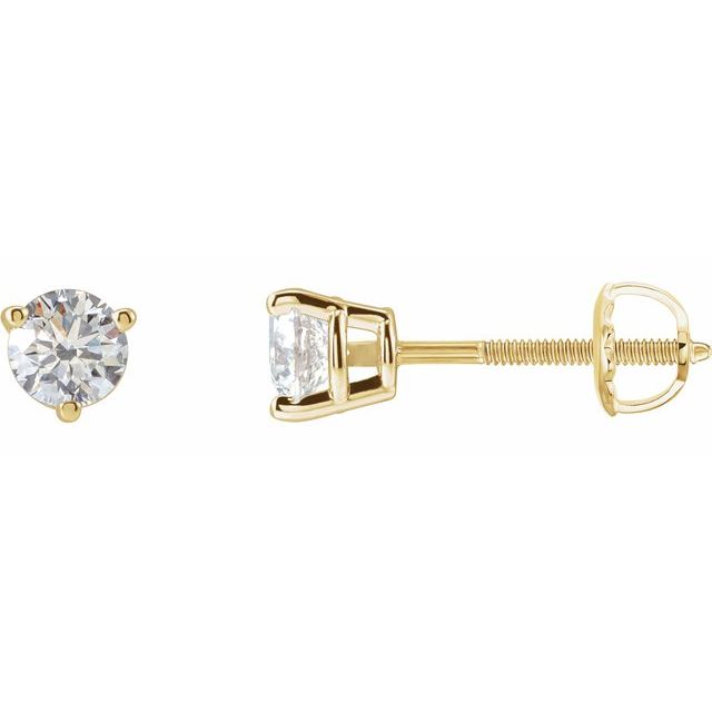 Round 3-Prong Stud Earrings