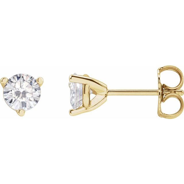 Round 3-Prong Stuller Moissanite™ Stud Earrings
