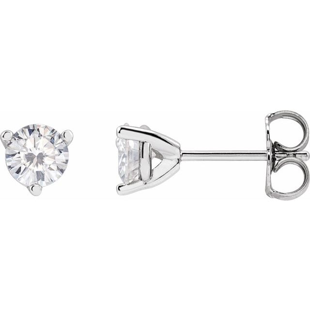 Round 3-Prong Stuller Moissanite™ Stud Earrings