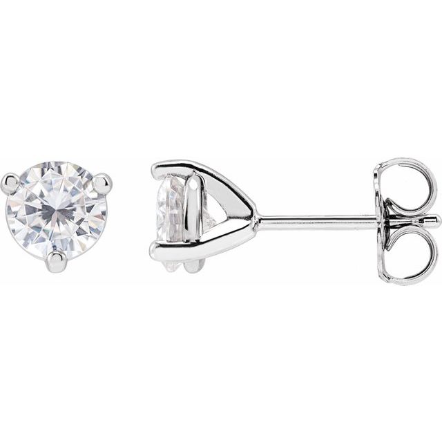 Round 3-Prong Stuller Moissanite™ Stud Earrings