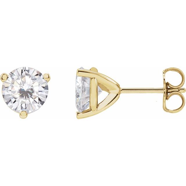 Round 3-Prong Stuller Moissanite™ Stud Earrings