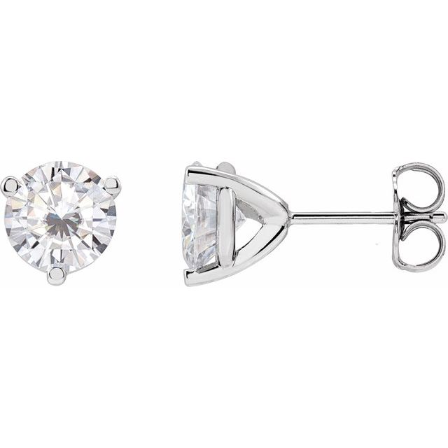 Round 3-Prong Stuller Moissanite™ Stud Earrings