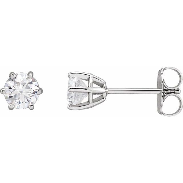 Round 6-Prong Stud Earrings