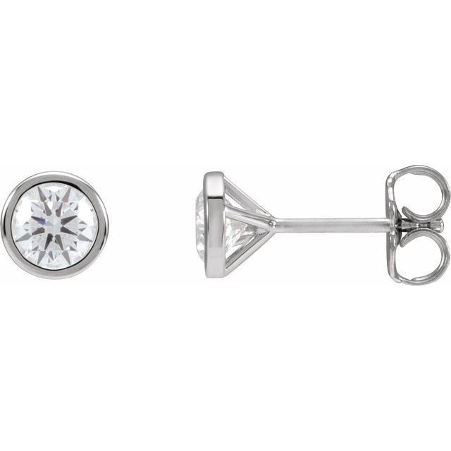 Round Bezel-Set Stud Earrings