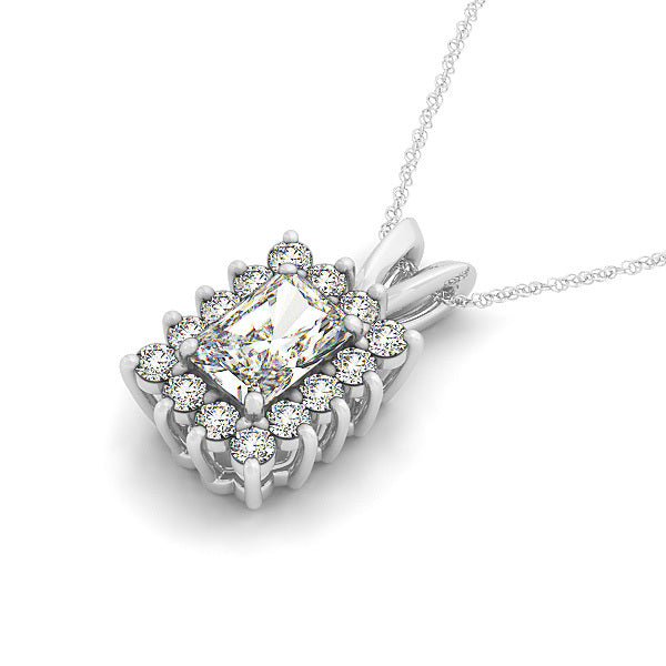 Multi-Diamond Round Halo Pendant