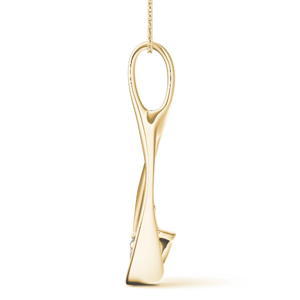 18K Yellow Gold 0.8 CT Round Diamond Pendant
