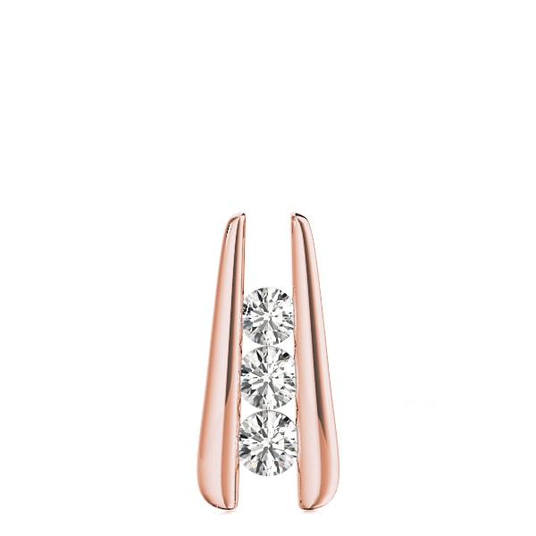 14K Rose Gold 1 ct tw Three Stone Diamond Pendant