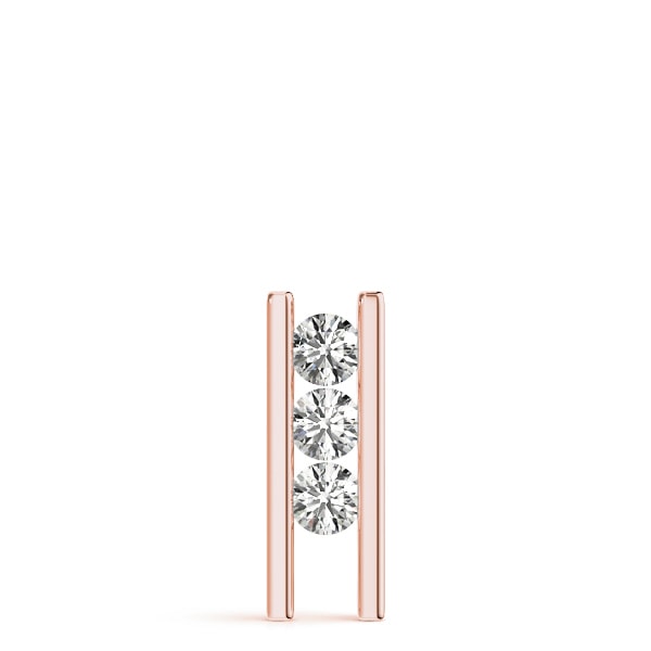 14K Rose Gold 1 ct tw Three Stone Diamond Pendant