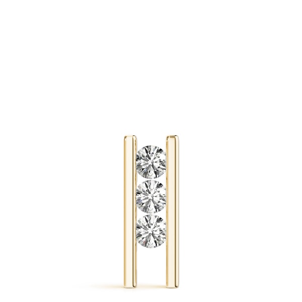 18K Yellow Gold 1 ct tw Three Stone Diamond Pendant