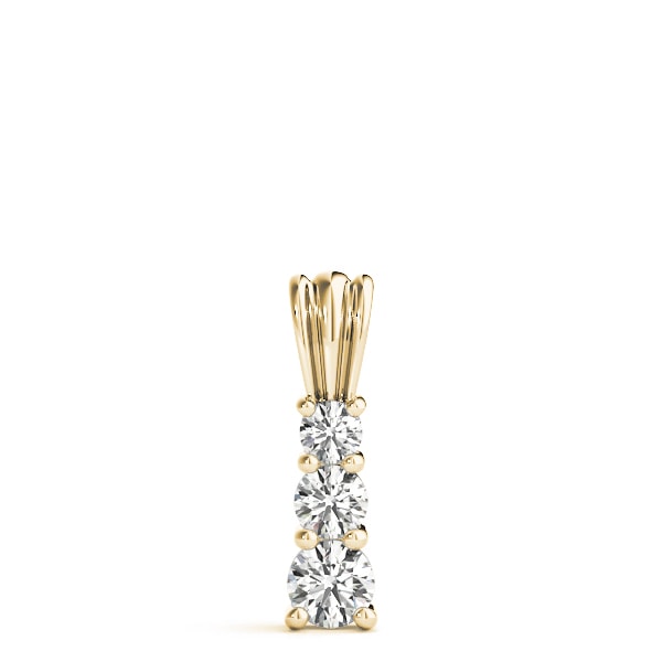 18K Yellow Gold 1 ct tw Three Stone Diamond Pendant
