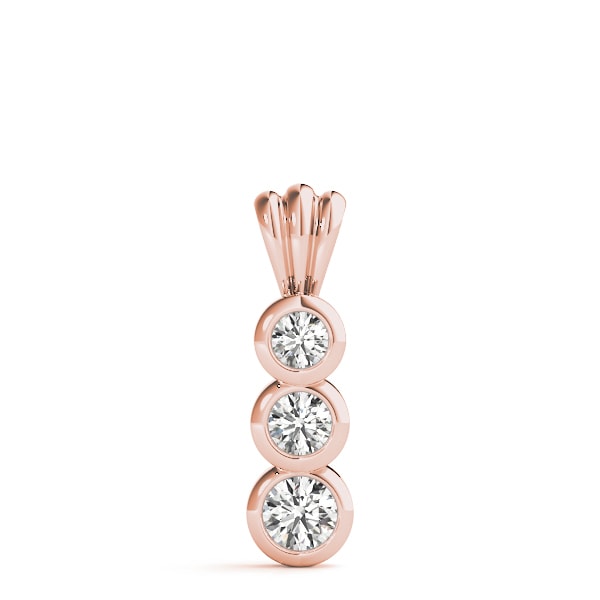 18K Rose Gold 1/2 ct tw Three Stone Diamond Pendant