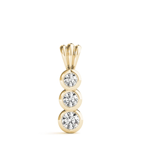 14K Yellow Gold 1/2 ct tw Three Stone Diamond Pendant