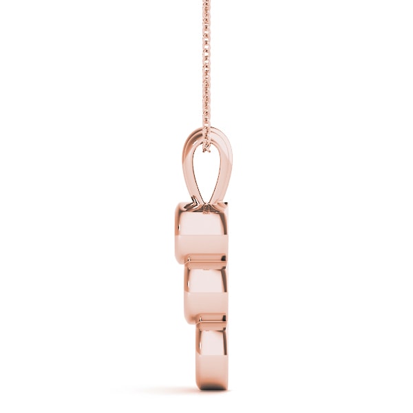 18K Rose Gold 1/2 ct tw Three Stone Diamond Pendant