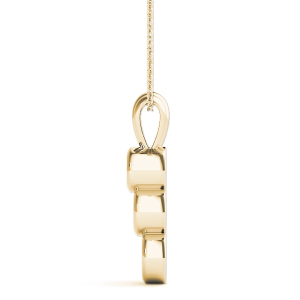 18K Yellow Gold 1/2 ct tw Three Stone Diamond Pendant