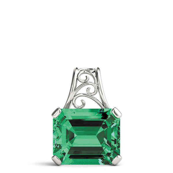 Diamond Emerald Cut Pendant Jewelry