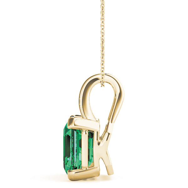 14K Yellow Gold Emerald Diamond Fashion Pendant