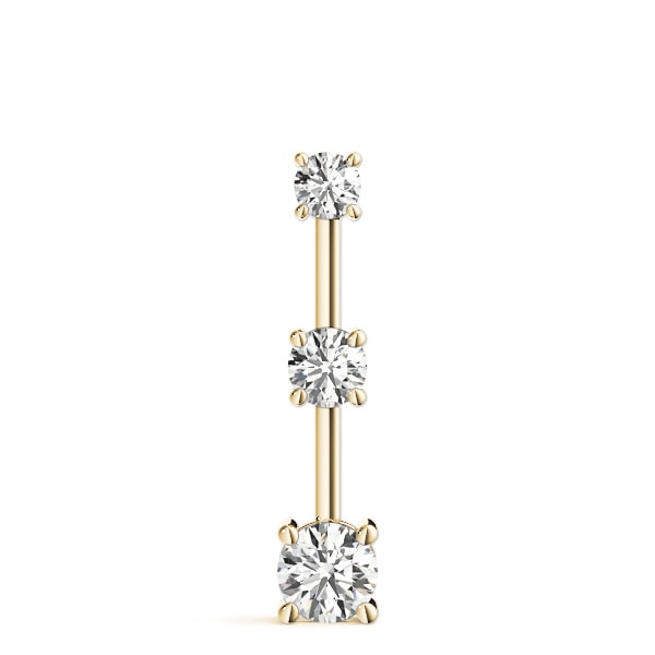 18K Yellow Gold 1 ct tw Three Stone Diamond Pendant