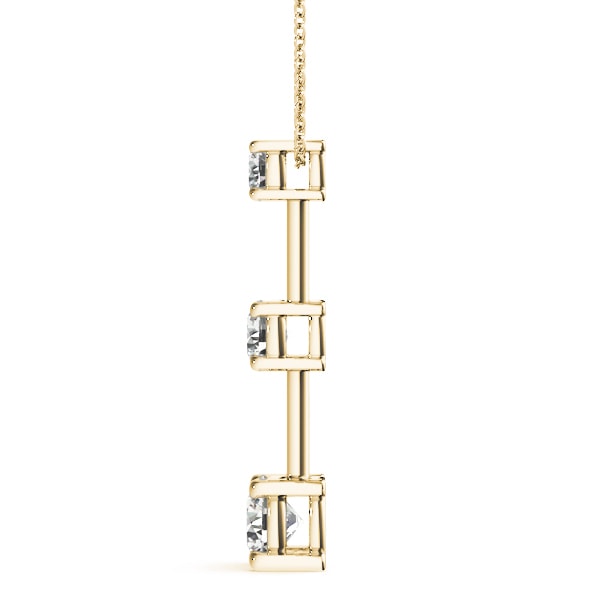 14K Yellow Gold 1 ct tw Three Stone Diamond Pendant