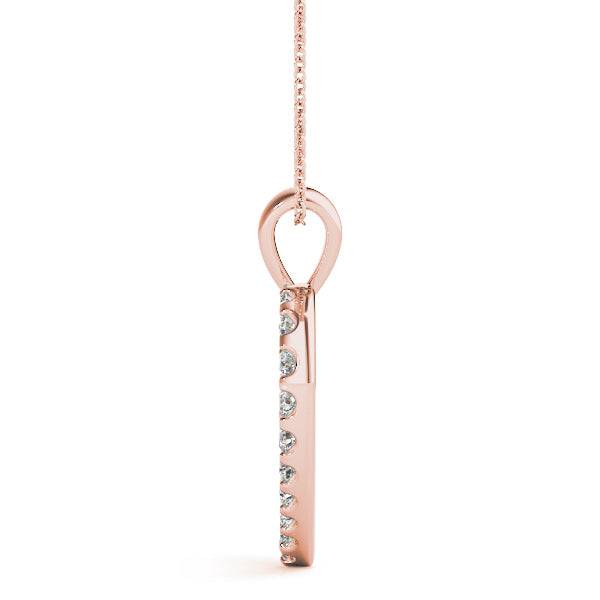 18K Rose Gold Multi-Diamond Fashion Pendant