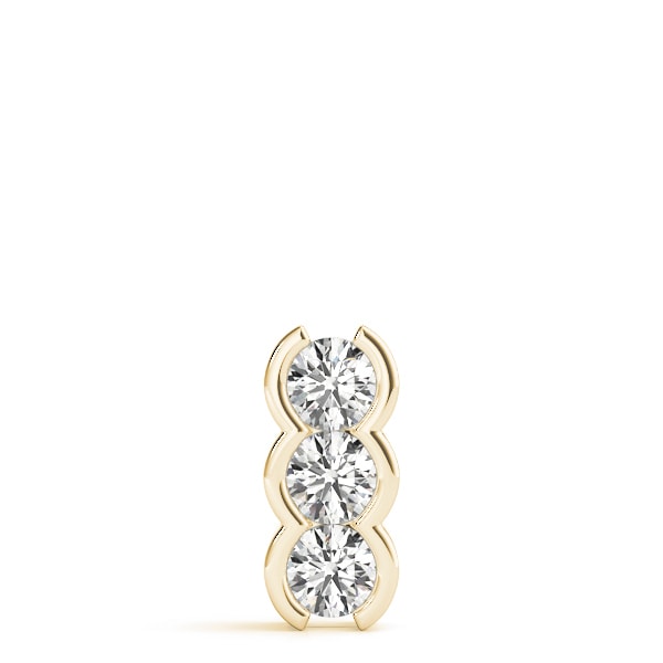 18K Yellow Gold 1 ct tw Three Stone Diamond Pendant
