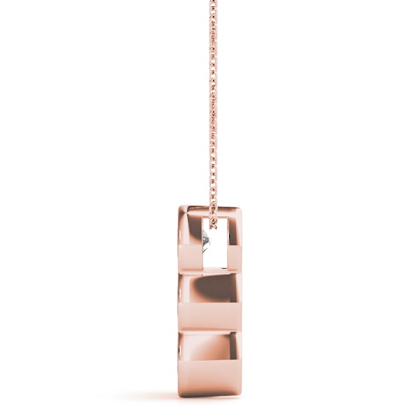 18K Rose Gold 1 ct tw Three Stone Diamond Pendant