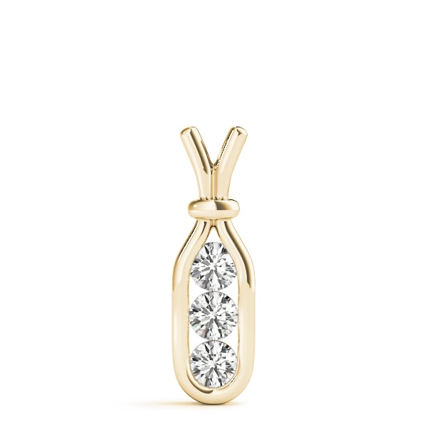14K Yellow Gold 1/2 ct tw Three Stone Diamond Pendant