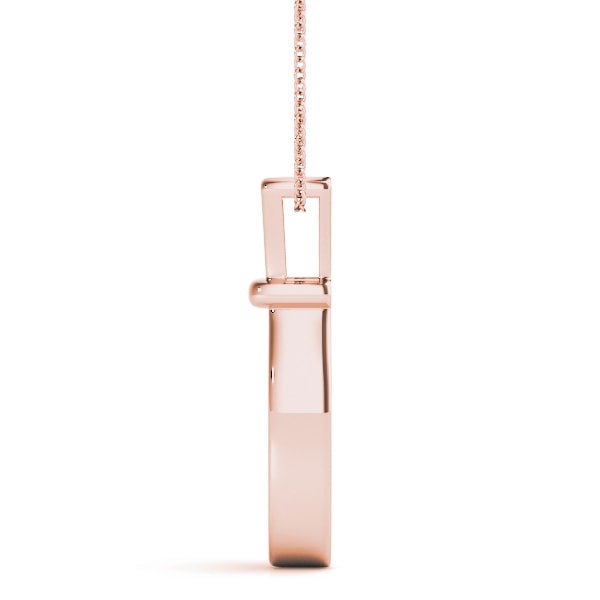 18K Rose Gold 1/2 ct tw Three Stone Diamond Pendant