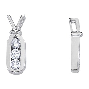 Platinum 1/2 ct tw Three Stone Diamond Pendant