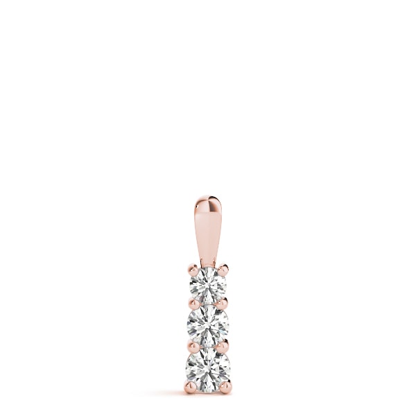 14K Rose Gold 1/3 ct tw Three Stone Diamond Pendant