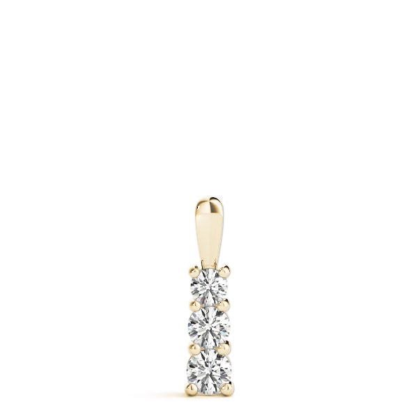 14K Yellow Gold 1/3 ct tw Three Stone Diamond Pendant