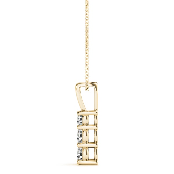 14K Yellow Gold 1/3 ct tw Three Stone Diamond Pendant