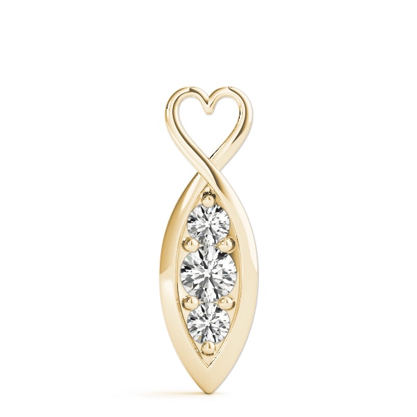 14K Yellow Gold 1/2 ct tw Three Stone Diamond Pendant
