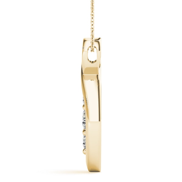 14K Yellow Gold 1/2 ct tw Three Stone Diamond Pendant