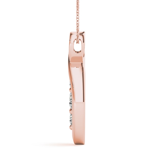 18K Rose Gold 1/2 ct tw Three Stone Diamond Pendant