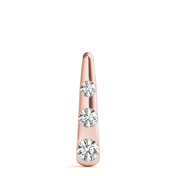 18K Rose Gold 1/2 ct tw Three Stone Diamond Pendant