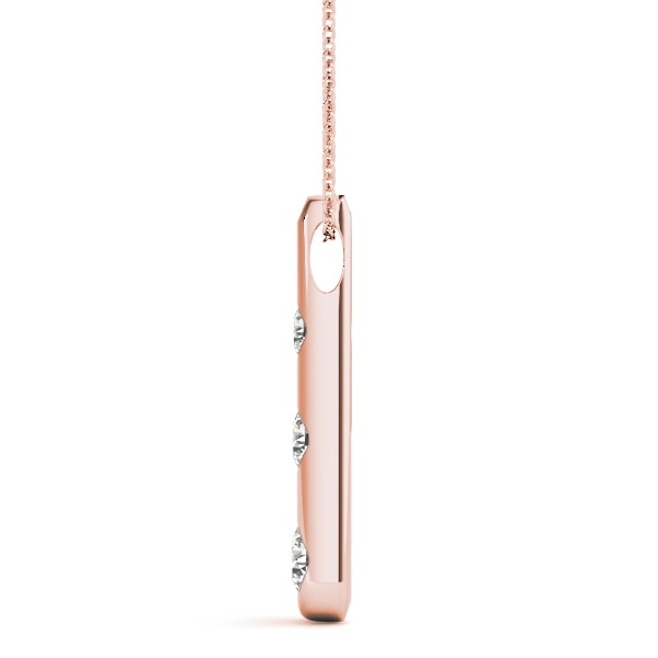 18K Rose Gold 1/2 ct tw Three Stone Diamond Pendant