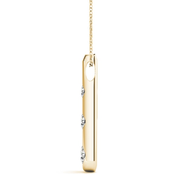 14K Yellow Gold 1/2 ct tw Three Stone Diamond Pendant